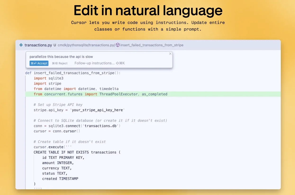 צילום מסך של cursor.ai