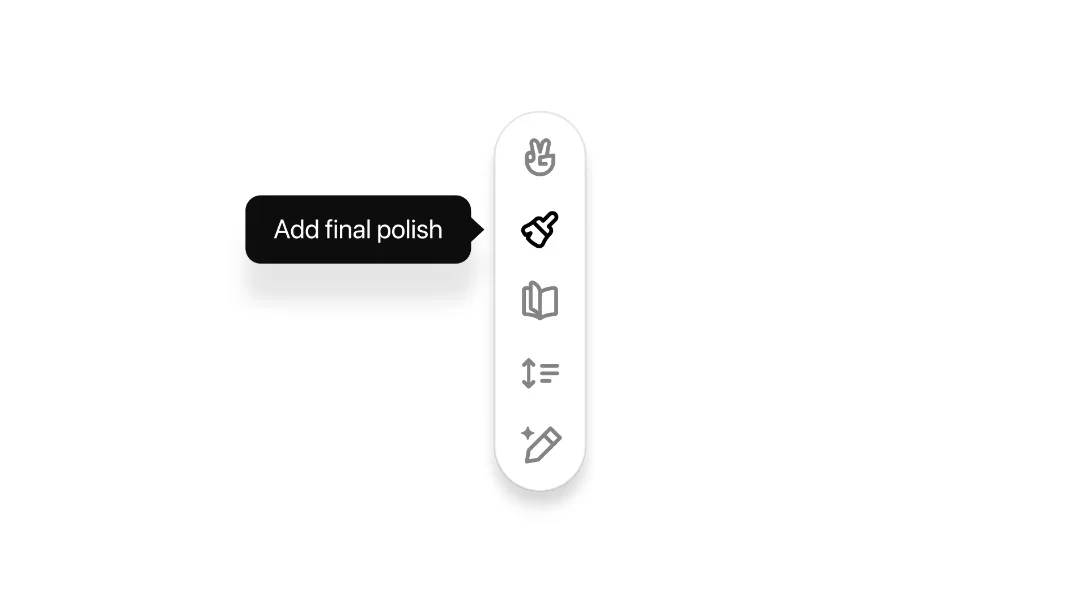 צילום מסך של פיצר add final polish מתוך פיצר הקנבס של ChatGPT
