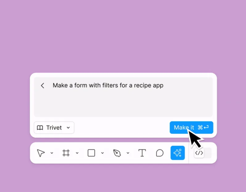צילום מסך של פרומפט ששולחים לFigma AI