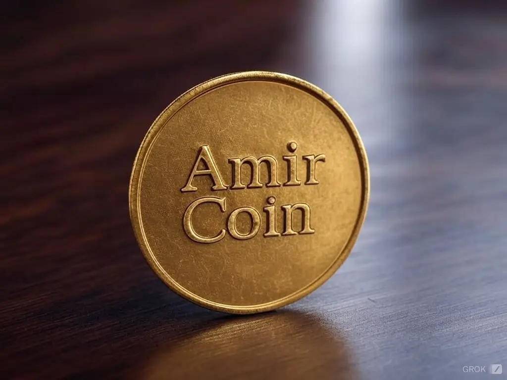 מטבע זהב שכתוב עליו AMIR COIN נוצר על ידי GROK