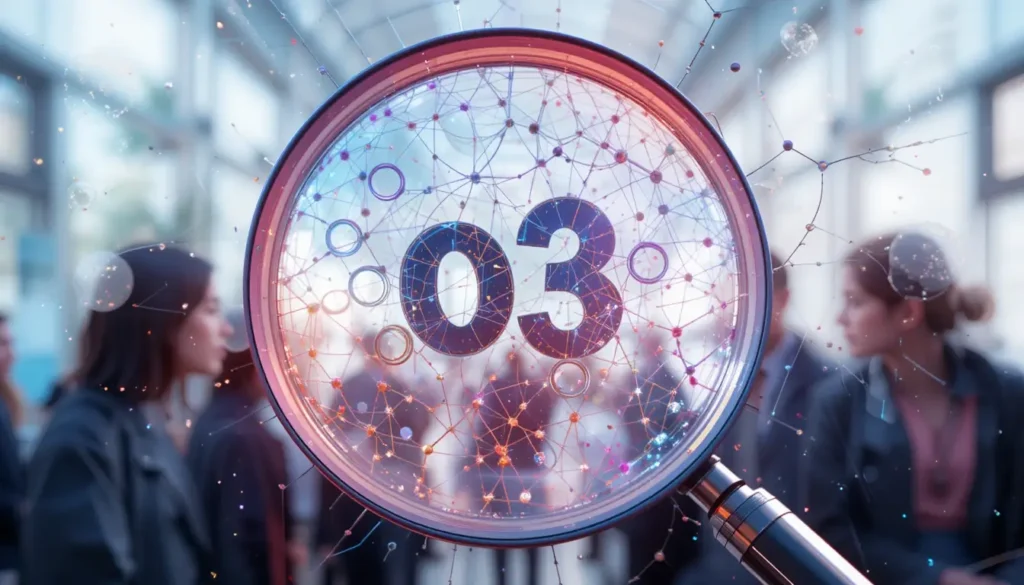 זכוכית מגדלת גדולה שכתוב עליה o3 נוצר על ידי בינה מלאכותית