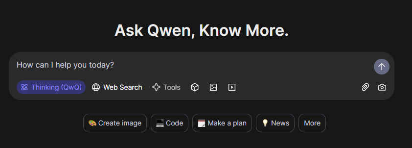 צילום מסך של שימוש בqwq