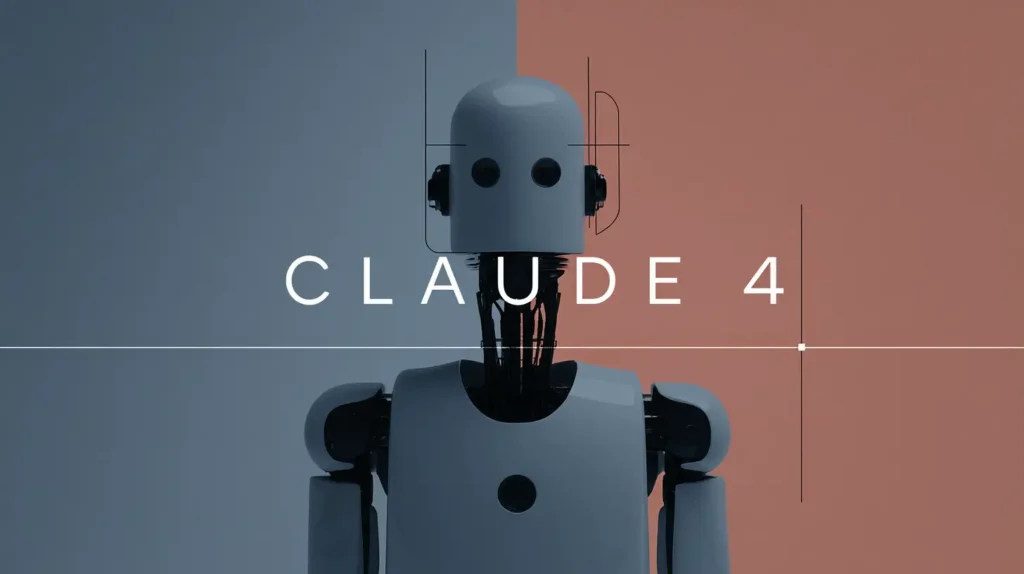 רובוט במרכז התמונה עליו כתוב claude 4