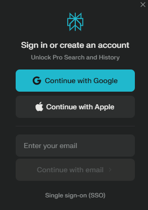 התחברות לPerplexity