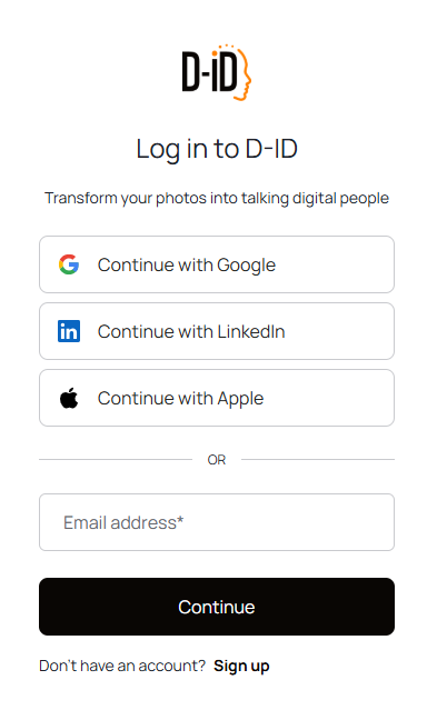 התחברות לD-ID