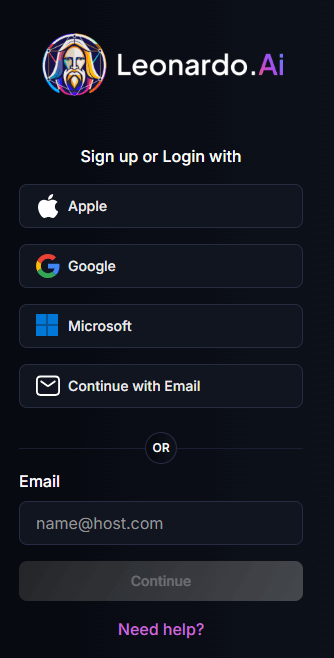 התחברות לLeonardo AI