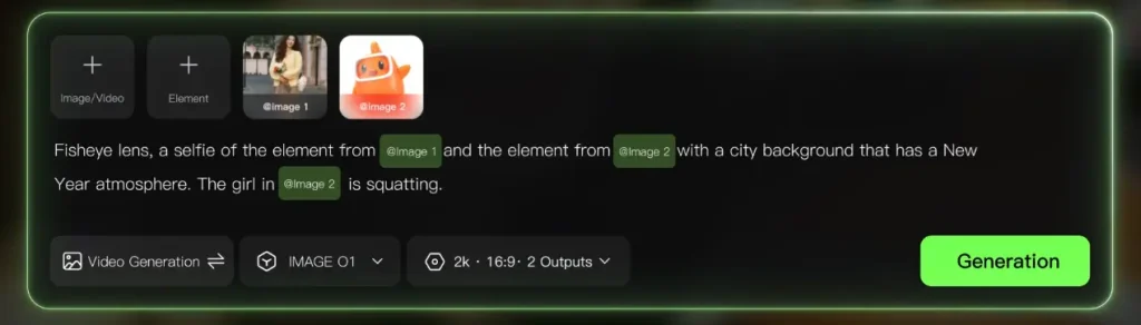 ממשק משתמש Kling O1