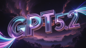 רקע של חלל וכתוב בסגנון חלל GPT 5.2 במרכז התמונה