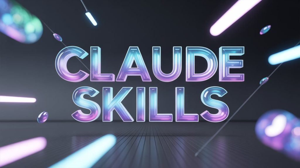 טקסט במרכז המסך שכתוב בטקסט Claude Skills