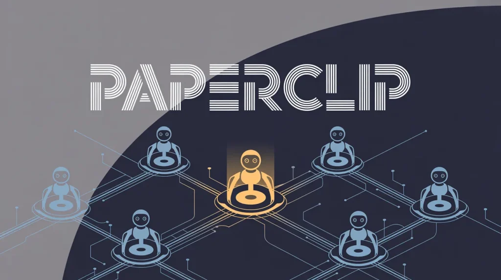 המחשה של חברת סוכני AI עם paperclip