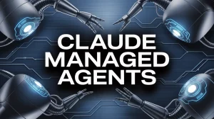 באנר בסגנון טכנולוגי שכתוב במרכזו claude managed agents