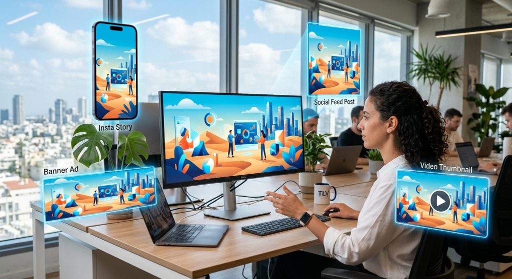 התאמת גדלים אוטומטית למודעות עם ChatGPT - קריאייטיב אחד לארבעה פורמטים